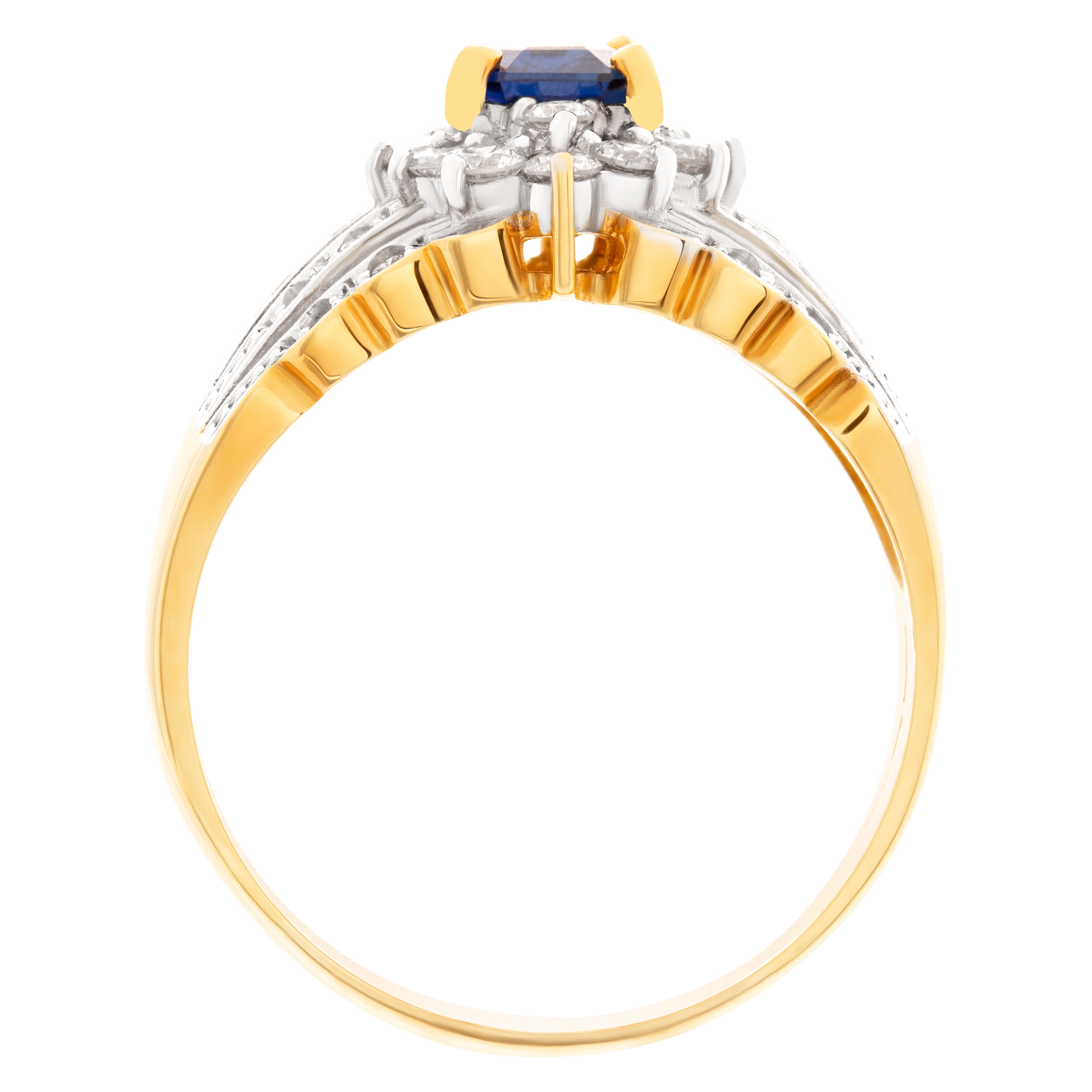 LeVian sapphire & diamond ring in 18k yellow gold image 4
