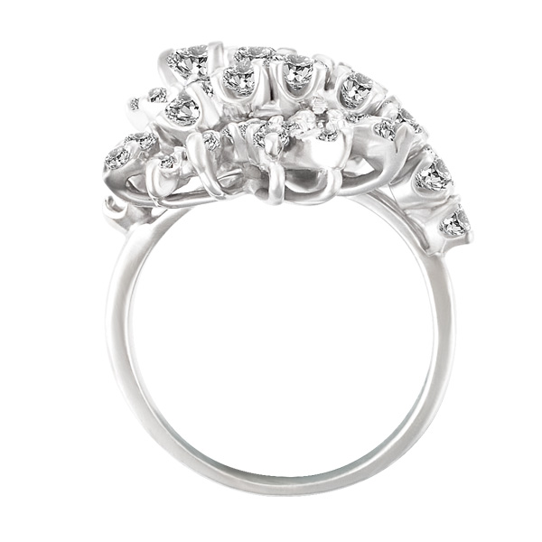 Cocktail Diamond Ring In 14k White Gold image 2