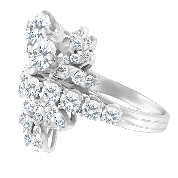 Cocktail Diamond Ring In 14k White Gold image 3