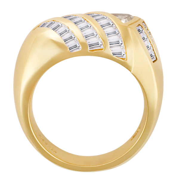 Bezel set trillian cut diamond ring image 2