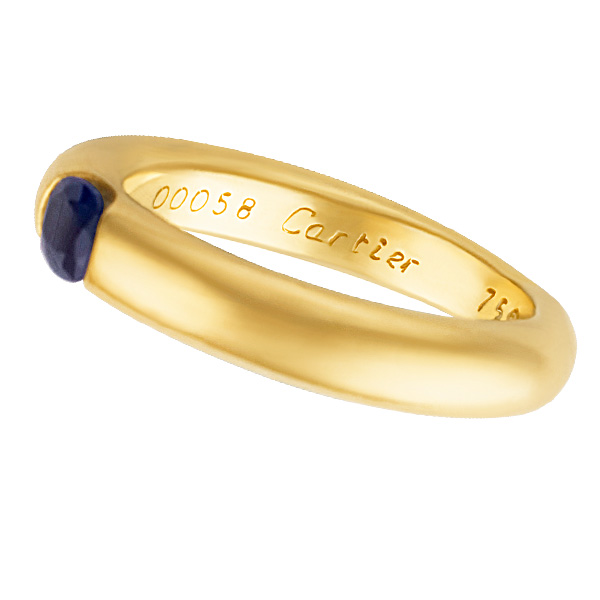 Cartier 18k blue sapphire ring image 2