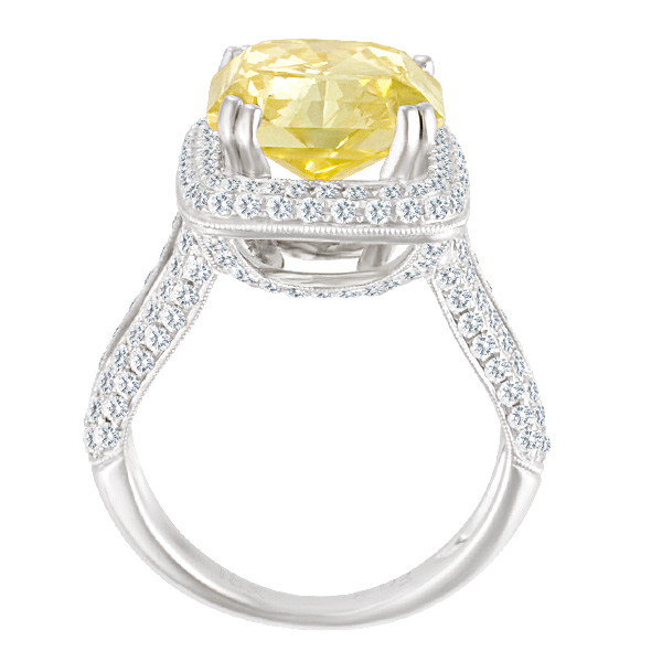 Gia Certified Cut Cornered Square Modified Brilliant Fancy Brownish Yellow I-1 Clarity image 2