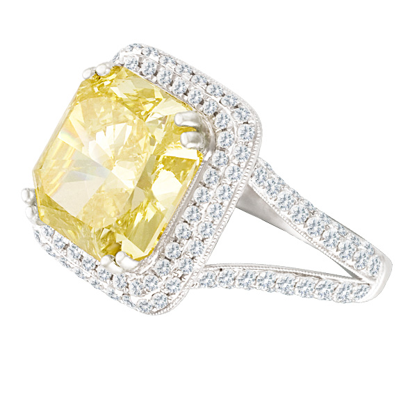 Gia Certified Cut Cornered Square Modified Brilliant Fancy Brownish Yellow I-1 Clarity image 3