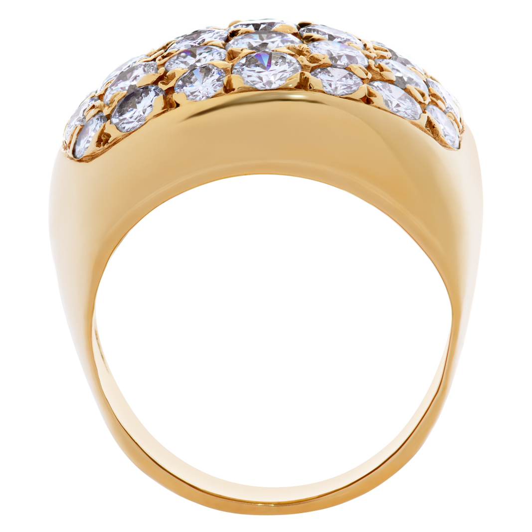 Wide diamond ring in 14k yellow gold with approximately 4.5 carats round brillliant diamonds image 4