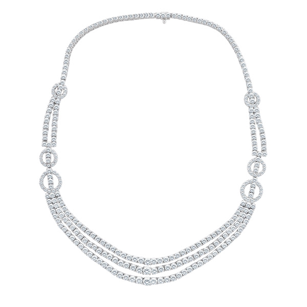 Sparkling diamond necklace in 18k white gold image 2