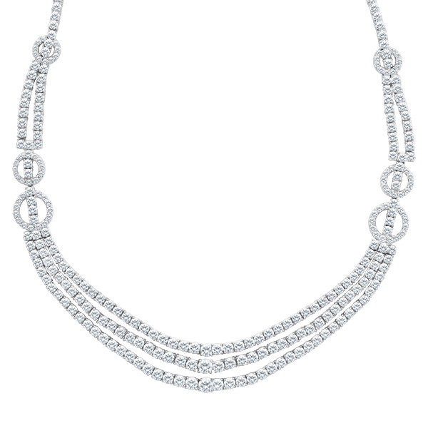 Sparkling diamond necklace in 18k white gold image 4