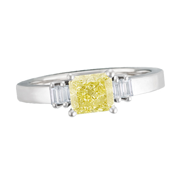 GIA Certified Diamond Ring - 1.05 cts (Fancy Yellow Color, VS2 Clarity) image 1