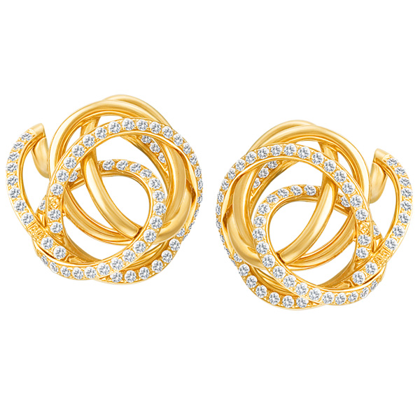 De Grisogono Matassa diamond earrings with 3.25 cts diamonds in 18k image 1