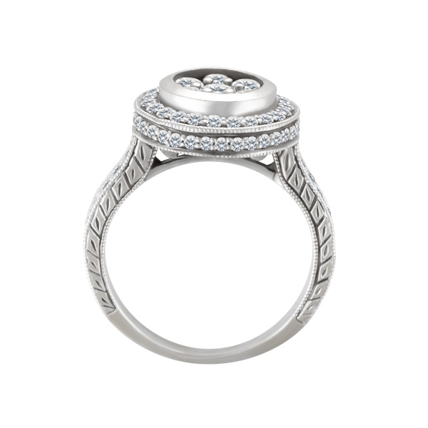 Modern 18k white gold diamond ring 1.50 carats (I-J color, VS1-VS2 clarity) image 3