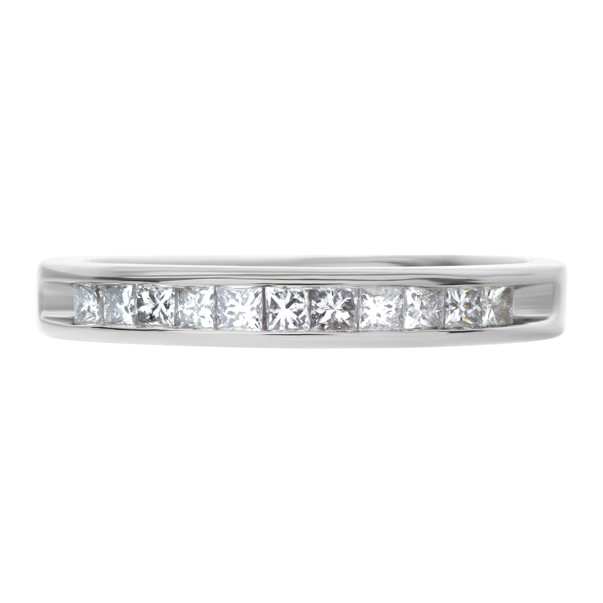 Semi Diamond Eternity Band and Ring in 14k white gold. 0.55 carats in diamonds. Size 6.25 image 2