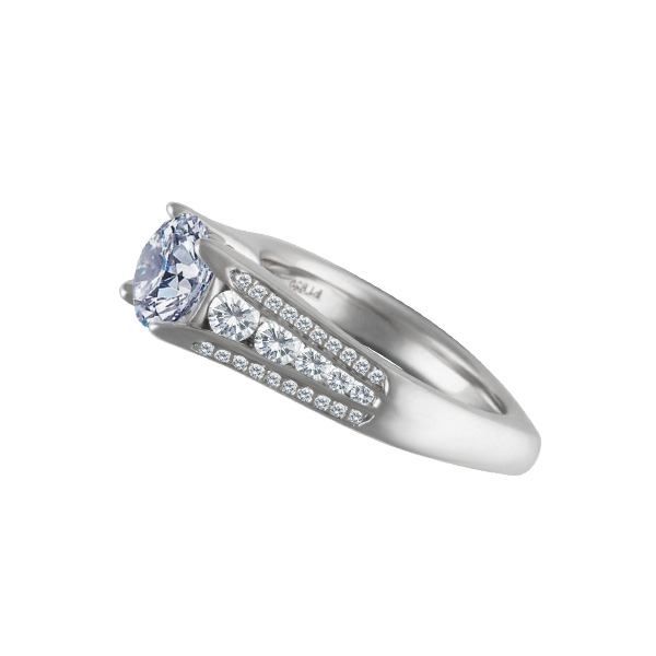 Designer Ritani "Royal Crown" platinum diamonds semi-mounting with approx. 0.75 Cubic Zirconia center Stone image 2