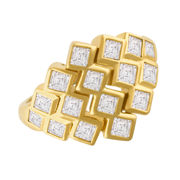 Geometric ring in 18k yellow gold with approx. 1.60 carats image 1