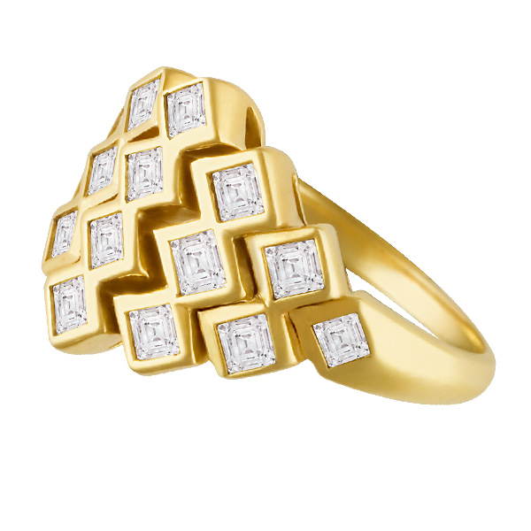 Geometric ring in 18k yellow gold with approx. 1.60 carats image 3