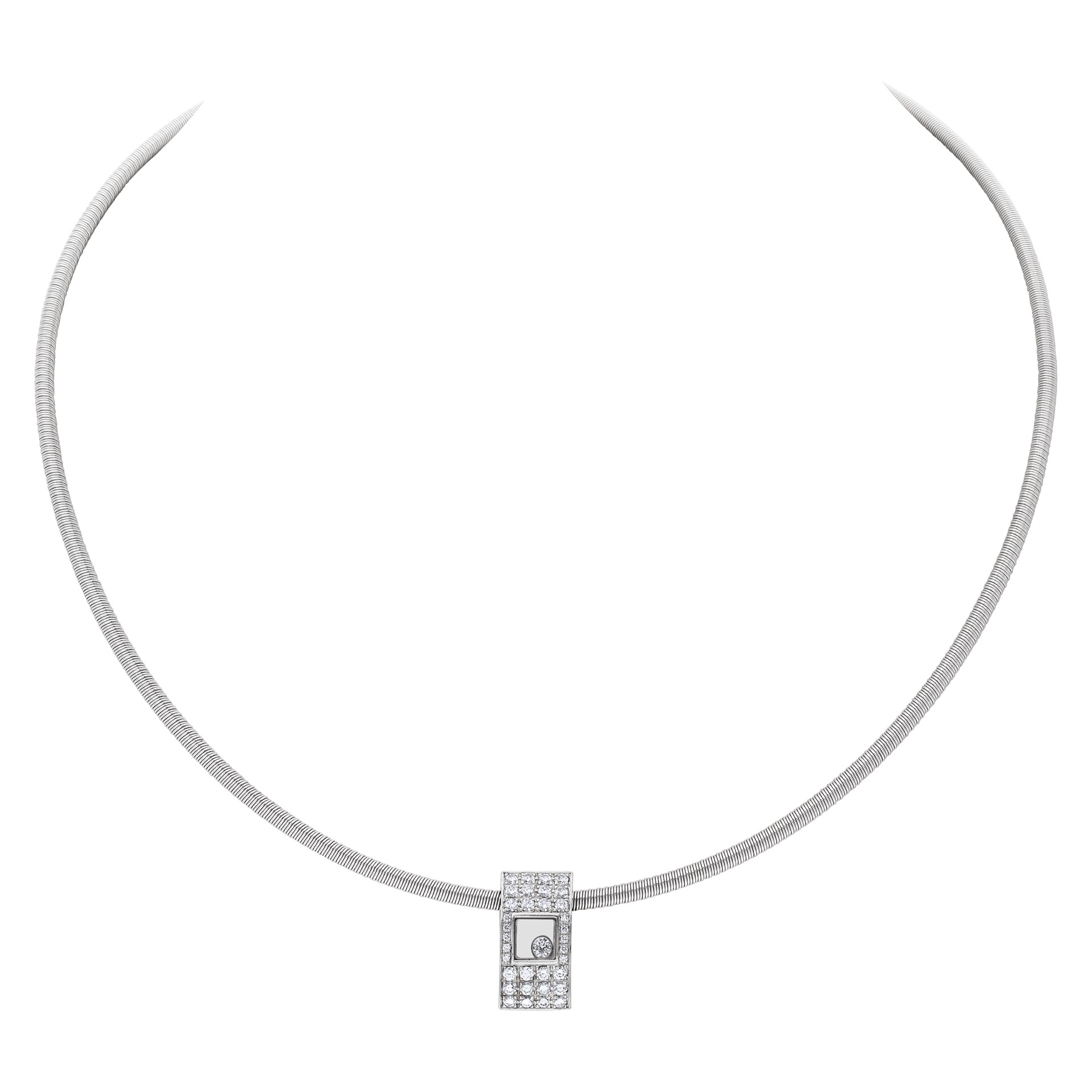 Chopard Happy Square Necklace and Pendent 18K white gold. 0.75cts in Diamonds image 2