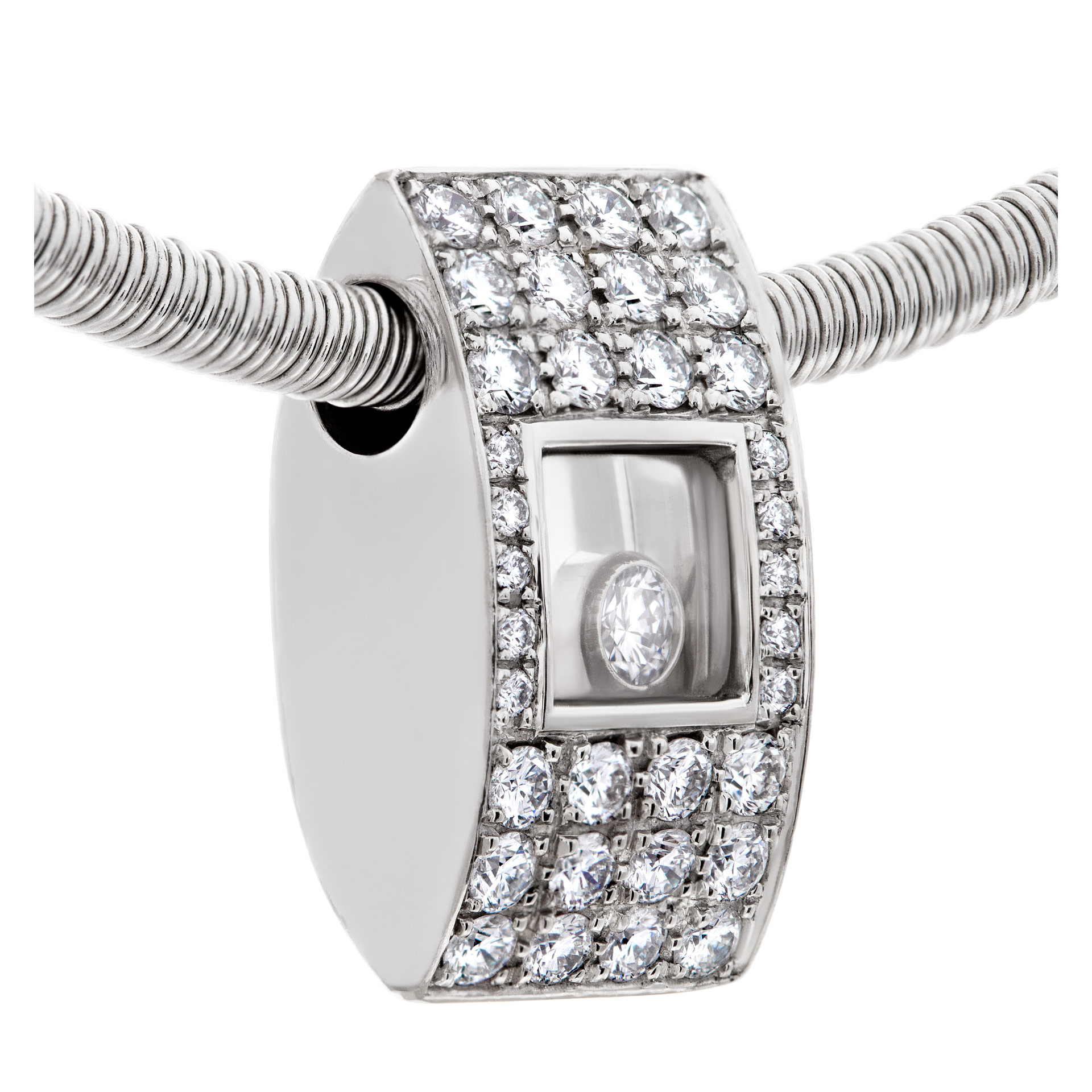 Chopard Happy Square Necklace and Pendent 18K white gold. 0.75cts in Diamonds image 4