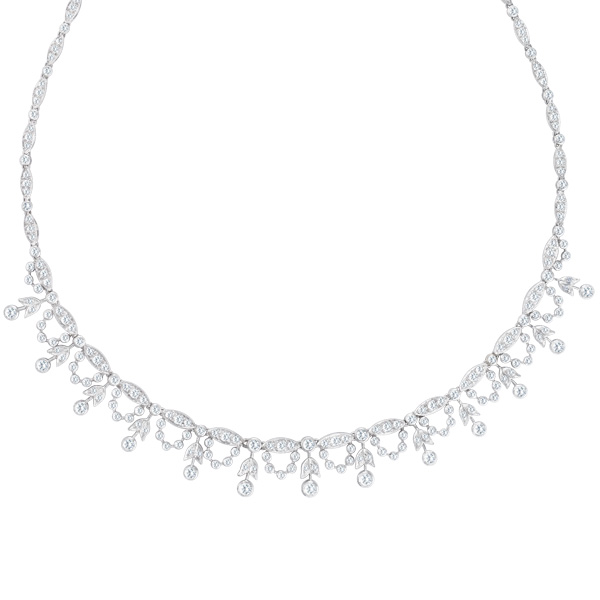 Diamond necklace in 18k white gold image 1