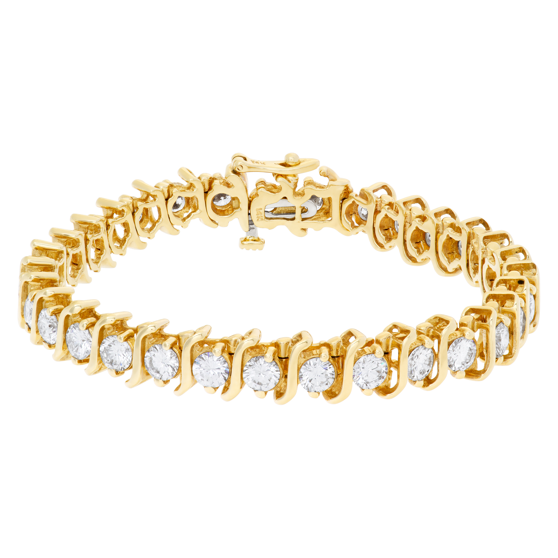 Diamond Tennis bracelet in 14k gold. 7.10 cts in diamonds (J-K color VS2/SI1 clarity) image 1