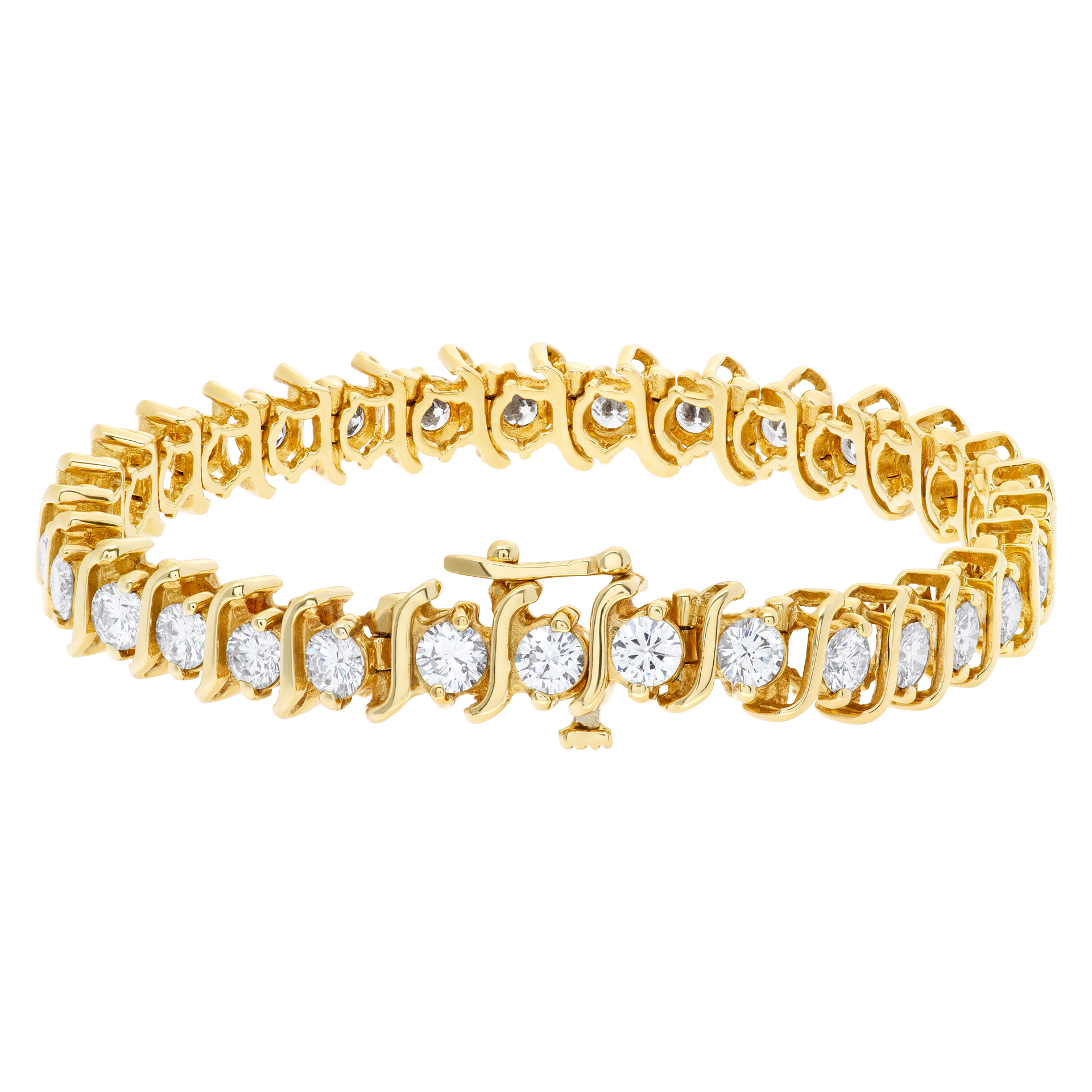 Diamond Tennis bracelet in 14k gold. 7.10 cts in diamonds (J-K color VS2/SI1 clarity) image 3