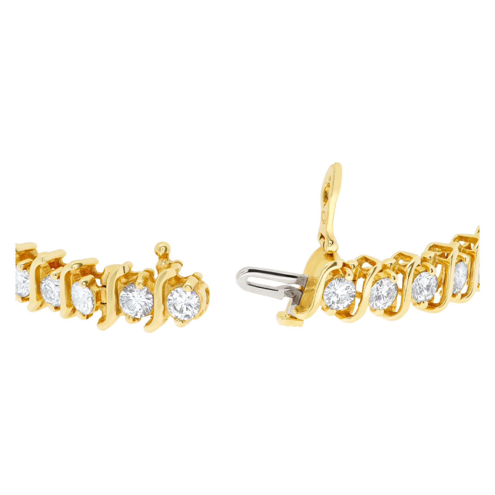 Diamond Tennis bracelet in 14k gold. 7.10 cts in diamonds (J-K color VS2/SI1 clarity) image 4