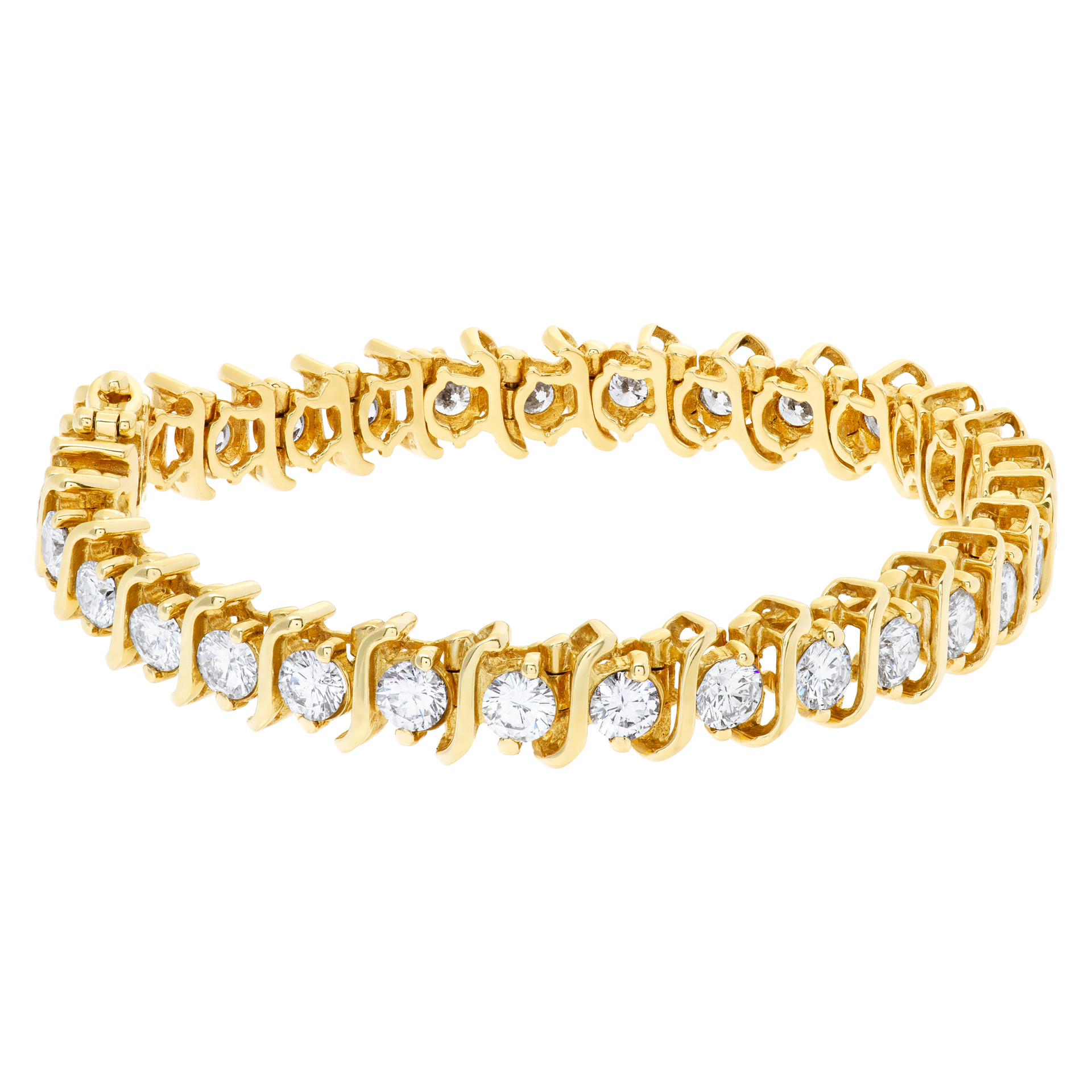 Diamond Tennis bracelet in 14k gold. 7.10 cts in diamonds (J-K color VS2/SI1 clarity) image 5