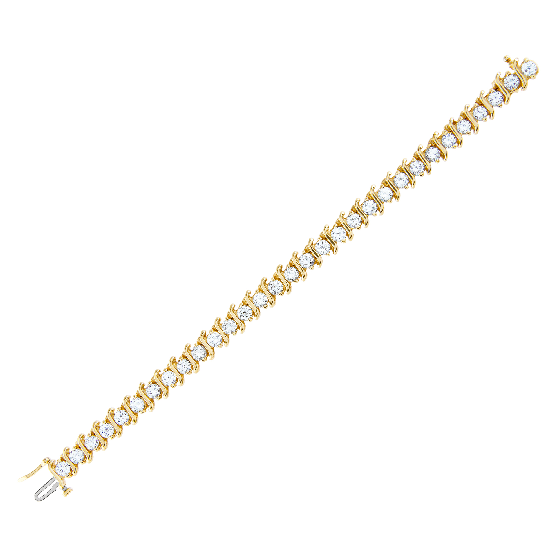 Diamond Tennis bracelet in 14k gold. 7.10 cts in diamonds (J-K color VS2/SI1 clarity) image 6