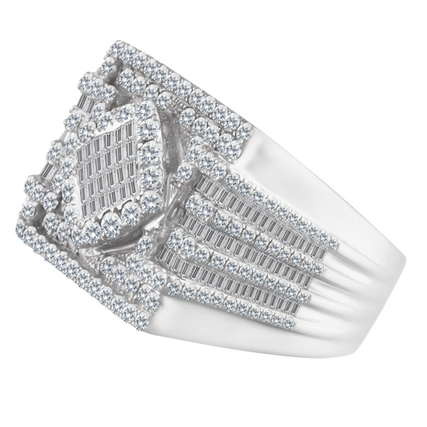 Pave Diamond Ring in 18k white gold. 2.00 carats in diamonds. Size 9 image 2