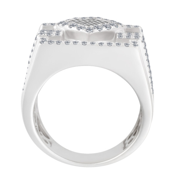 Pave Diamond Ring in 18k white gold. 2.00 carats in diamonds. Size 9 image 3