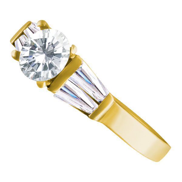 GIA Certified Diamond 1.07 cts (G color, I1 Clarity). Set in 18k white gold stud. image 2