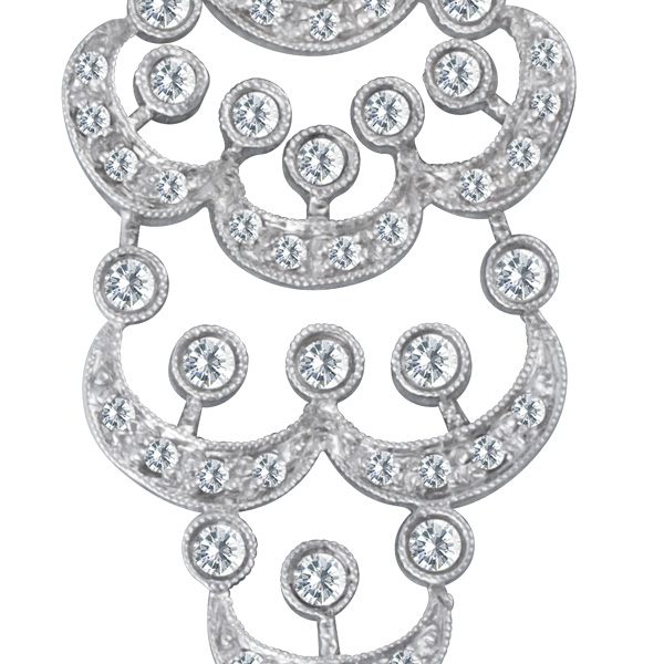Chandelier drop earrings in 14k white gold image 2