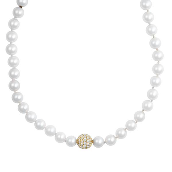 23" pearl necklace w/18k interchangeable pendants image 2
