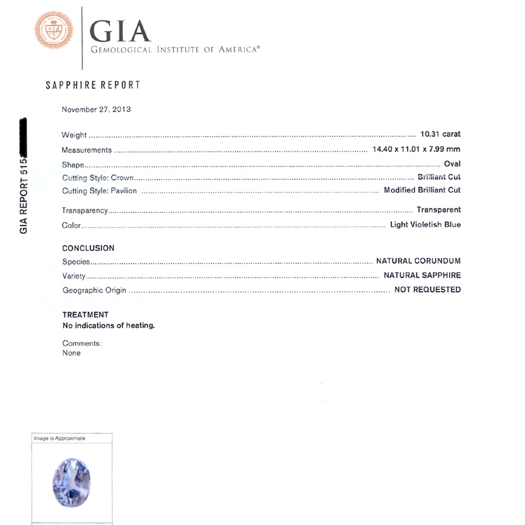 GIA certified loose oval cut 10.31 carat natural sapphire image 2