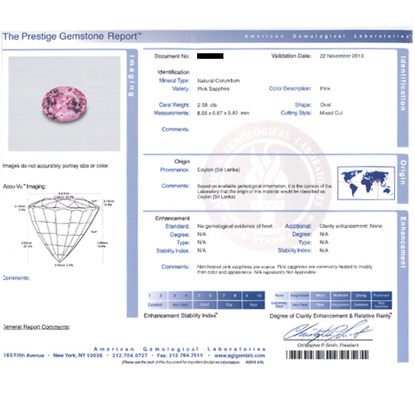 AGL certified oval cut loose 2.58 carat pink sapphire image 4