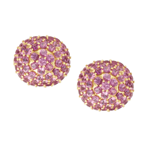 Pink sapphire earrings 18k rose gold image 2