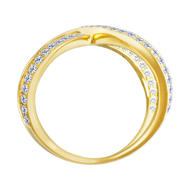 Swirl pave diamond ring in 18k yellow gold. 3.87 carats in diamonds. Size 7 image 3