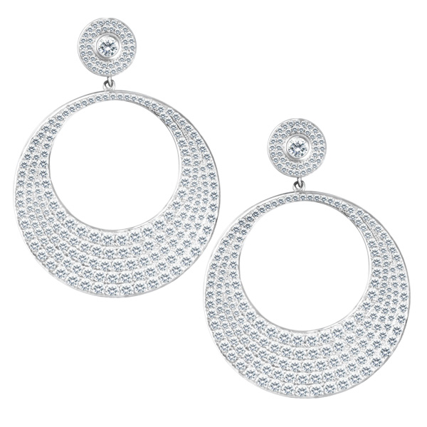 14k white gold and diamond earrings image 1