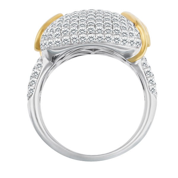 Pave diamond ring in 18k white gold image 2