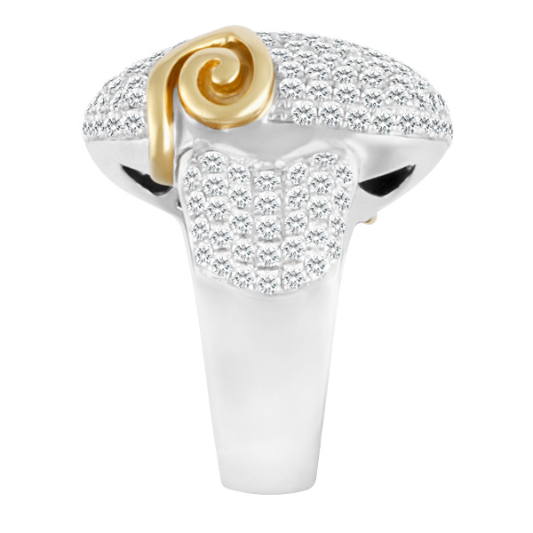 Pave diamond ring in 18k white gold image 3