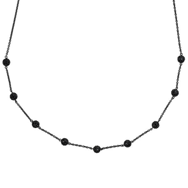 Black diamond necklace in 14k gold image 1