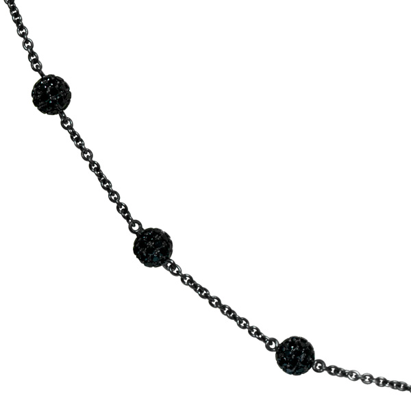 Black diamond necklace in 14k gold image 2