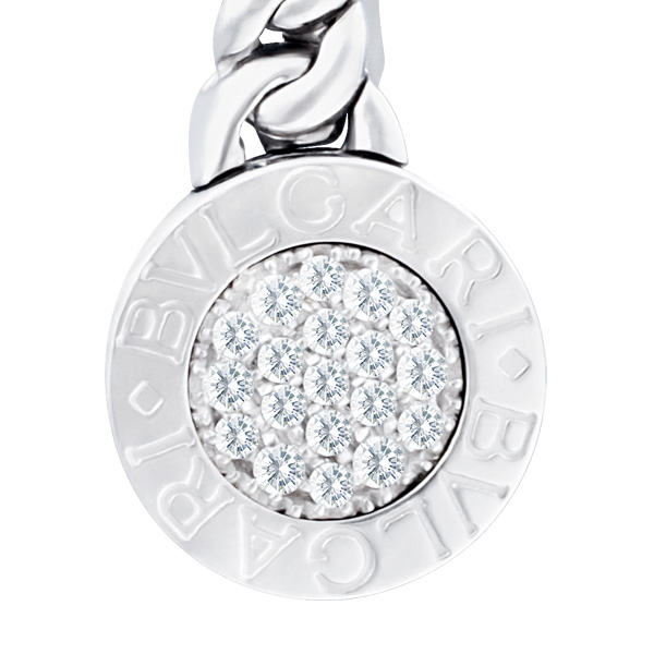 Bvlgari 18k white gold pave diamond earrings image 2