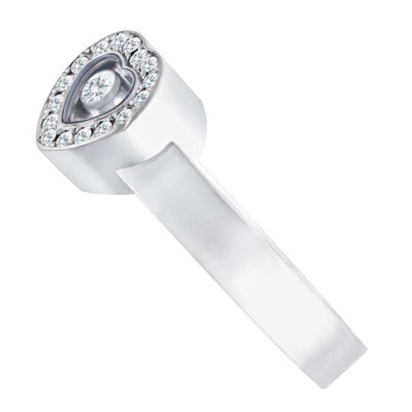 Chopard diamond ring 18k white gold with one floating diamond. Size 6 image 2