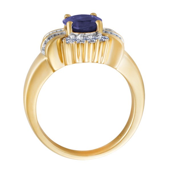 Outstanding oval cut tanzanite ring image 3