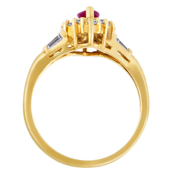 Ruby ring with diamonds in 14k image 2