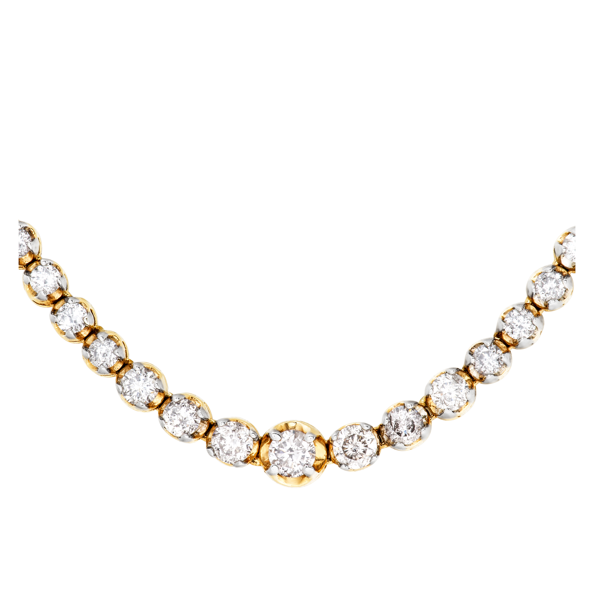 Diamond line necklace in 14k gold. 2.00 carats in diamonds image 1