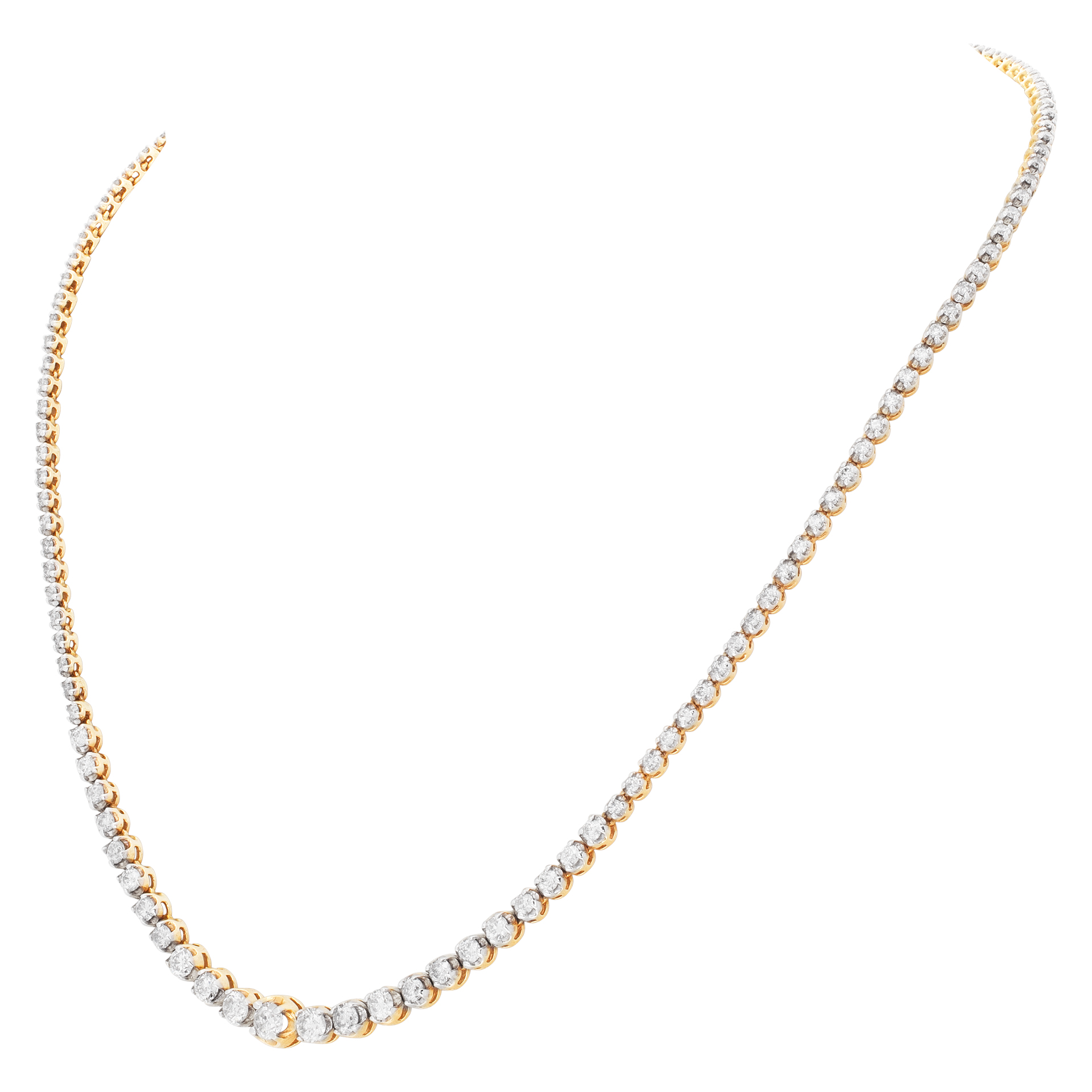 Diamond line necklace in 14k gold. 2.00 carats in diamonds image 3