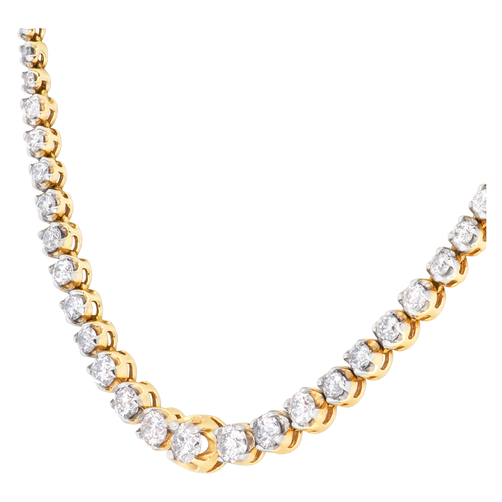 Diamond line necklace in 14k gold. 2.00 carats in diamonds image 4