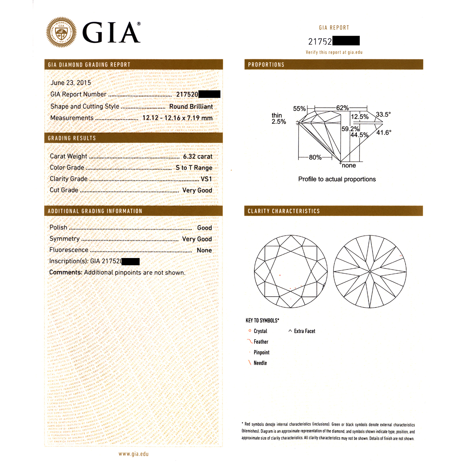 GIA Certified Round Diamond 1.02cts  (G Color I-1 Clarity). Set in 18k white gold stud image 5