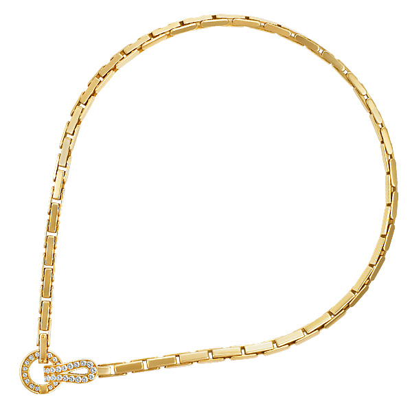 Beautiful Cartier Agrafe necklace in 18k yellow gold with app 1 ct in diamonds image 1