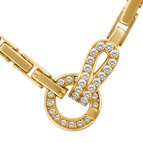 Beautiful Cartier Agrafe necklace in 18k yellow gold with app 1 ct in diamonds image 3