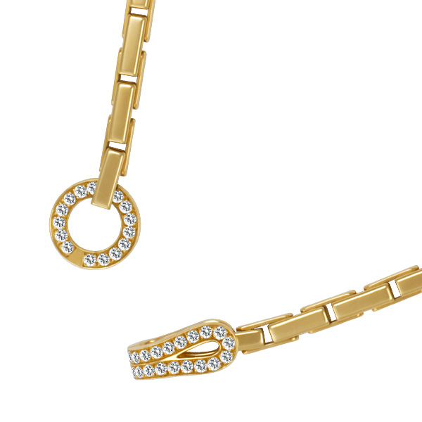 Beautiful Cartier Agrafe necklace in 18k yellow gold with app 1 ct in diamonds image 4